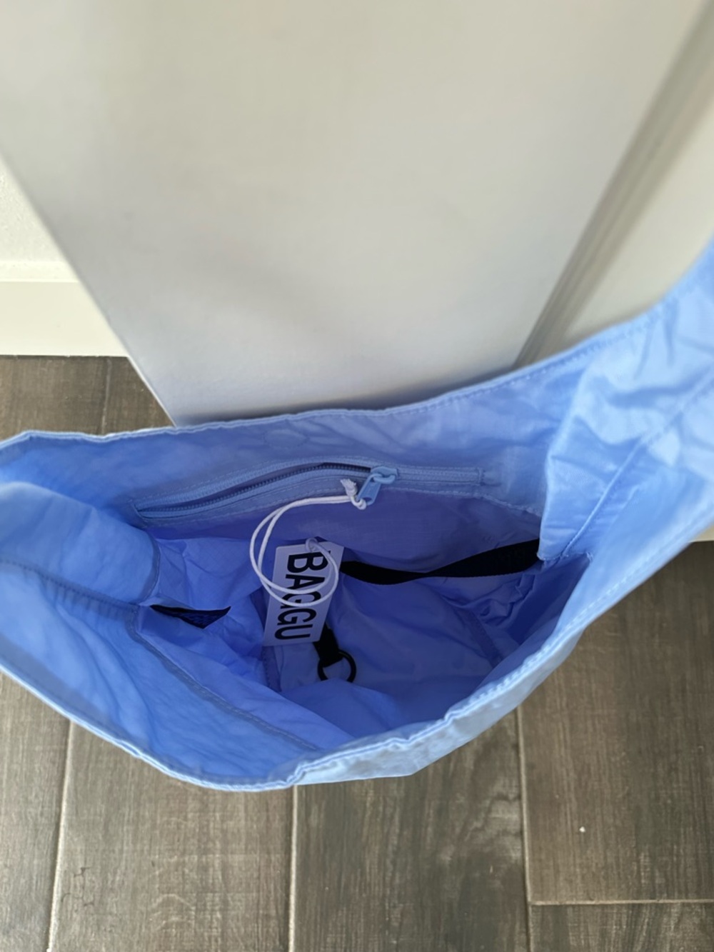 BAGGU French Blue Small Nylon Sling Bag - Picture 5 of 6